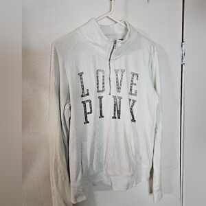Victoria's Secret Pink Light Blue Half Zip Pullover